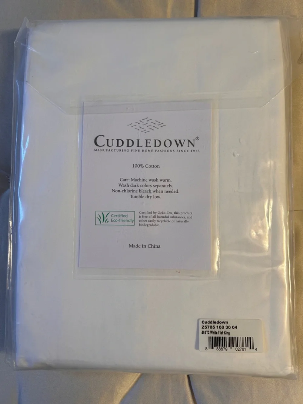 Cuddledown 100% Cotton King Flat Sheet